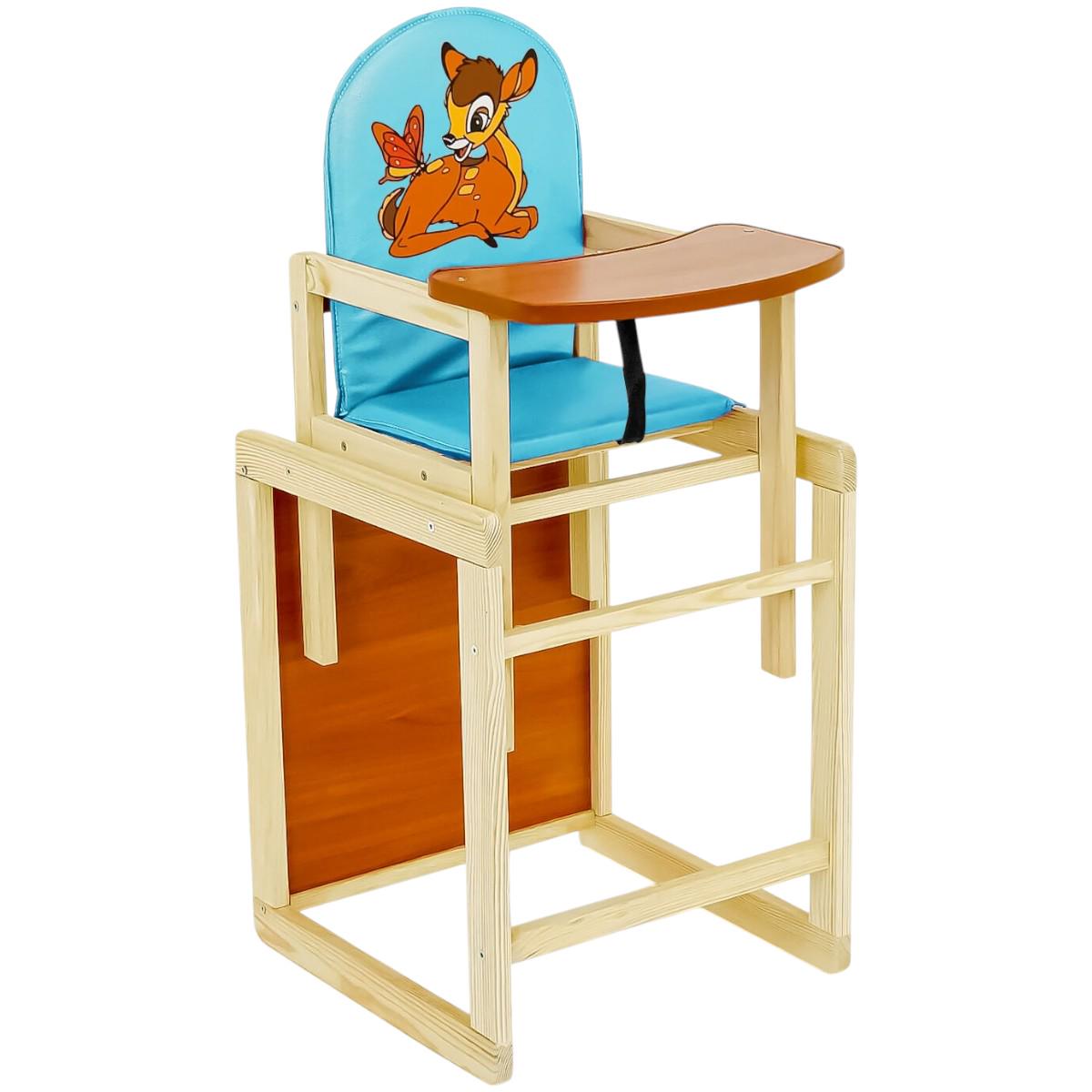 Стульчик для кормления Мася Оленeнок Бемби Голубой (№2055) - фото 1 Стульчик для кормления Мася Оленeнок Бемби Голубой (№2055) - фото 1