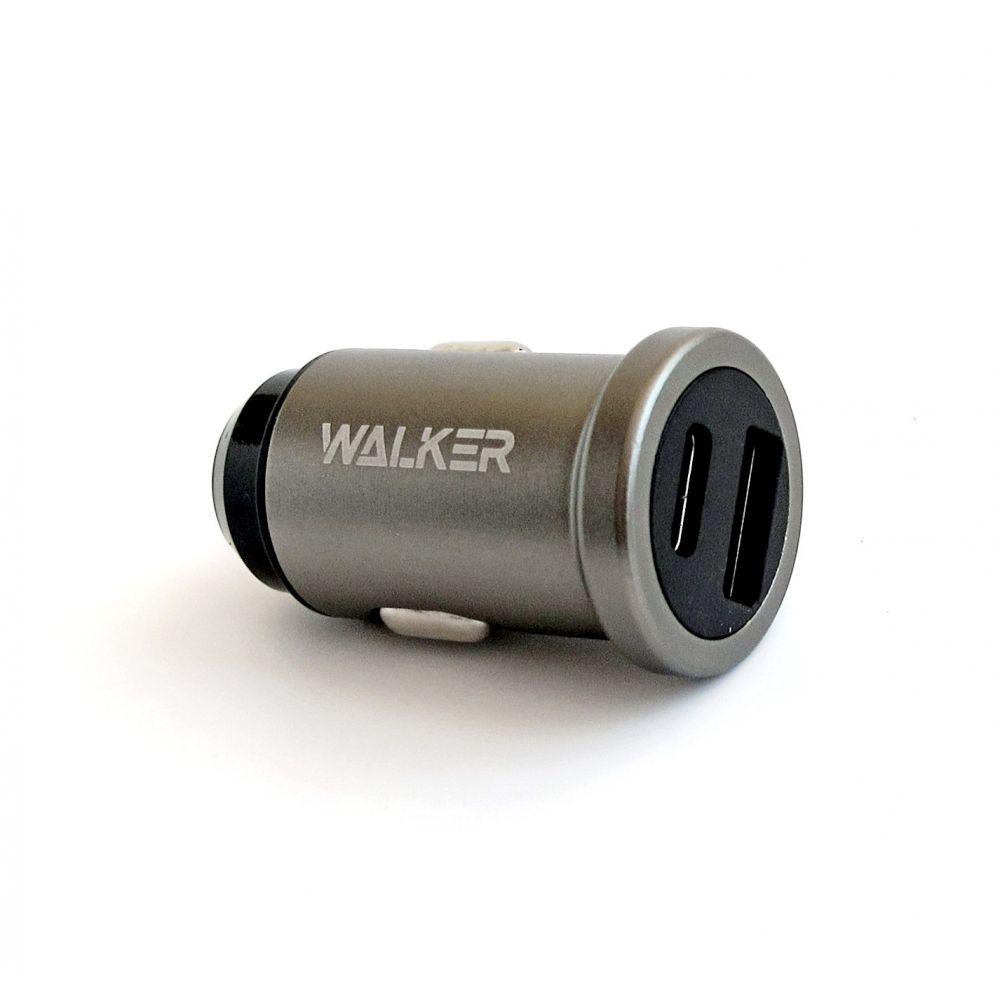 Зарядное устройство автомобильное Walker WCR-25 PD 3A/QC3.0 3A Grey - фото 2