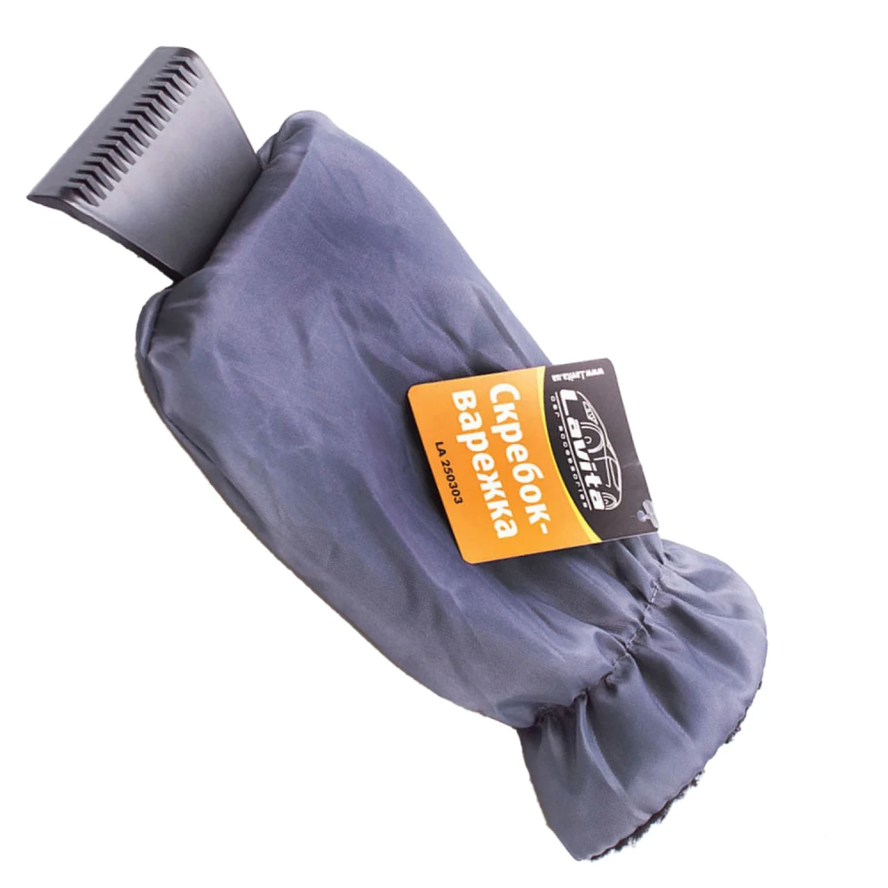 Шкребок Lavita для снігу та льоду пластиковий з рукавичкою 10х32 см