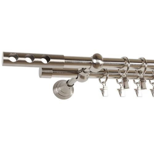 Карниз Mardom Асти двойная нержавеющая сталь 20/20 мм 160 см