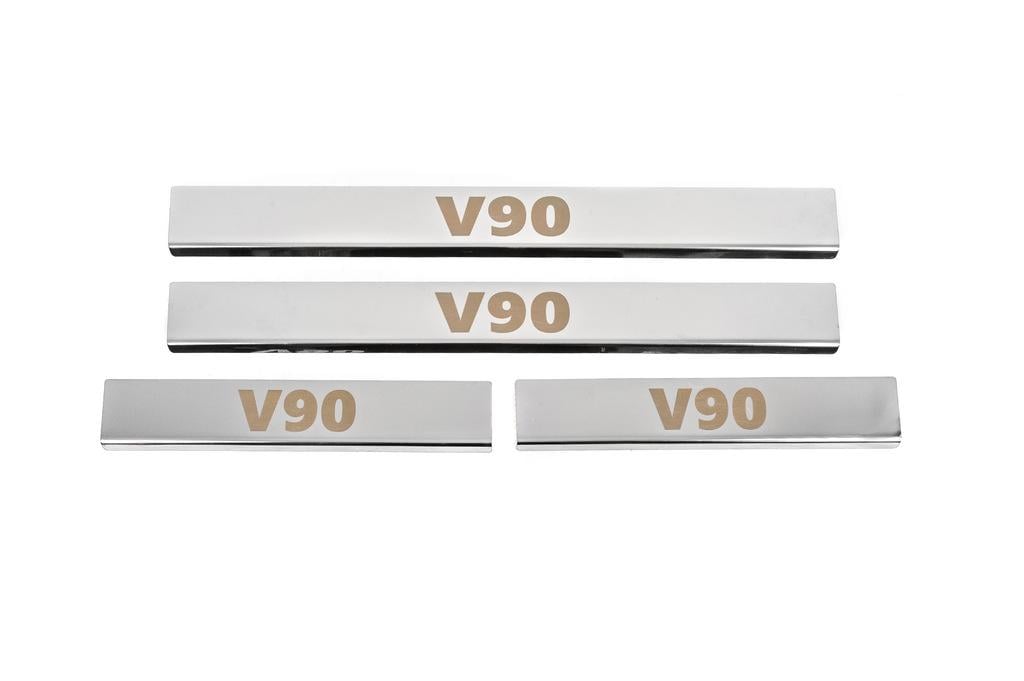 Накладки на пороги Carmos для Volvo S90/V90 2016- гг. нержавеющая сталь 4 шт. Хром (131629)