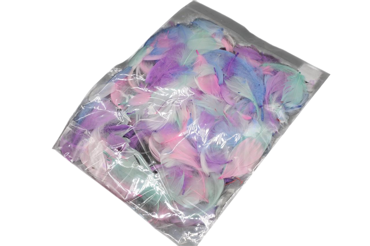 Перья декоративные натуральные 10 г Разноцветный (KR-047-3)