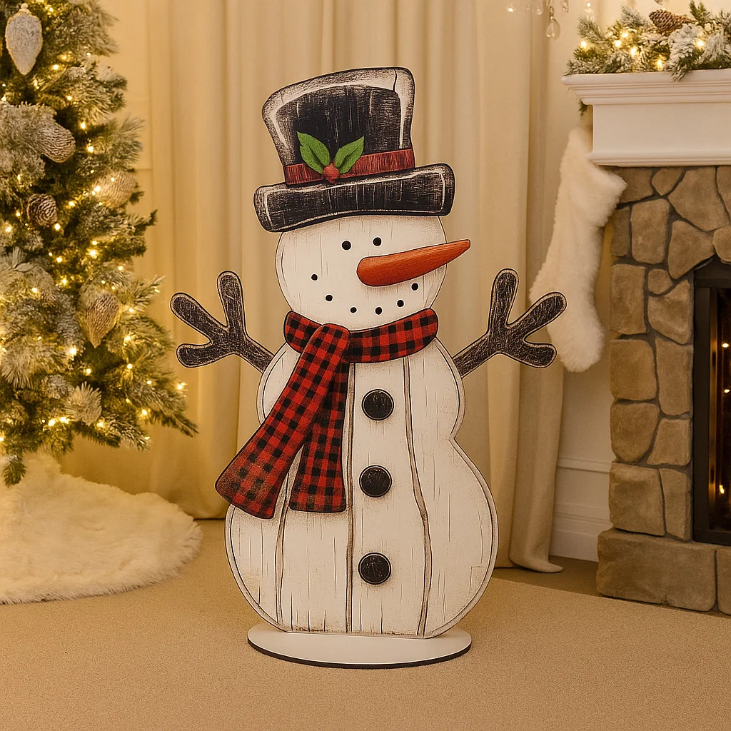 Статуэтка для фотозоны новогодний снеговик 77с м (5279-3)