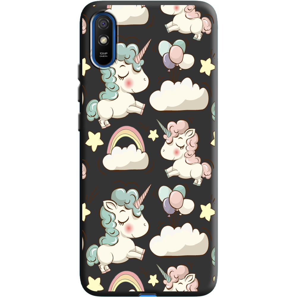 Чохол BoxFace Xiaomi Redmi 9A Unicorns Чорний силікон (40304-cc2-40509)