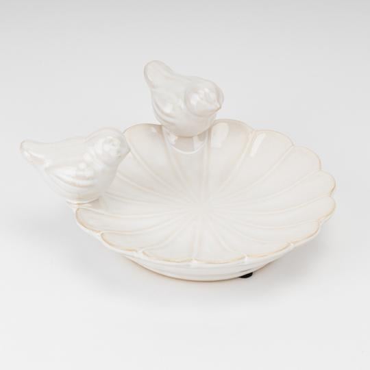 Блюдо керамическое Птички 20 см Перламутровый (401102)