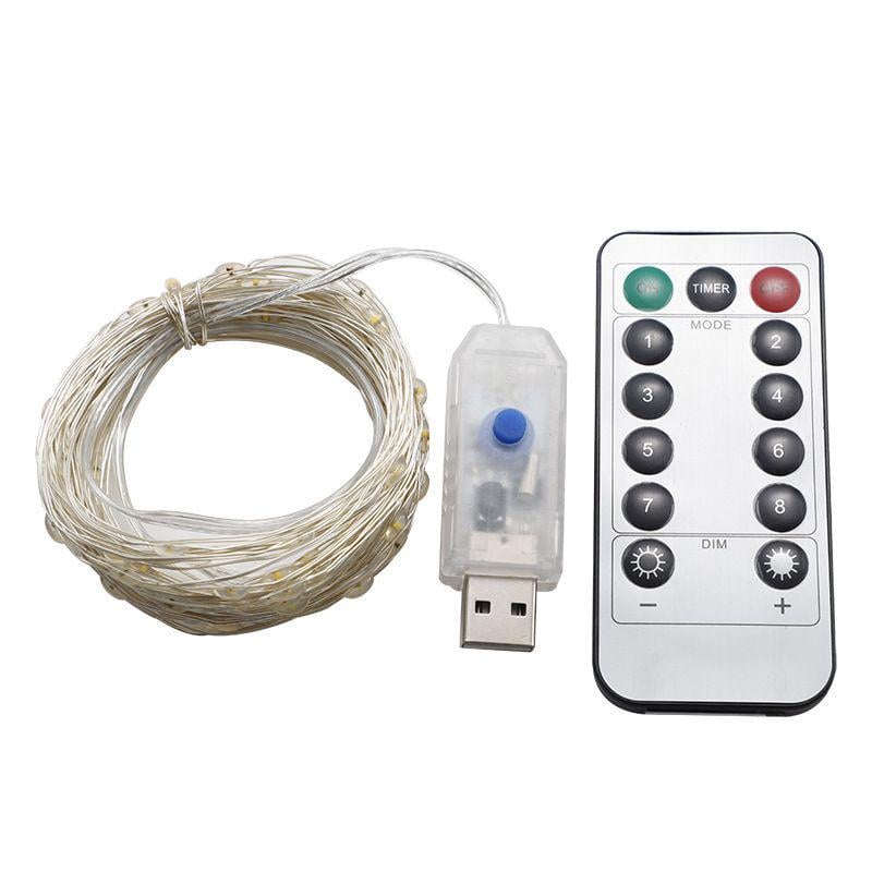 Гирлянда роса LED Xmas USB с пультом управления 10 м Белый (HA-63) - фото 6