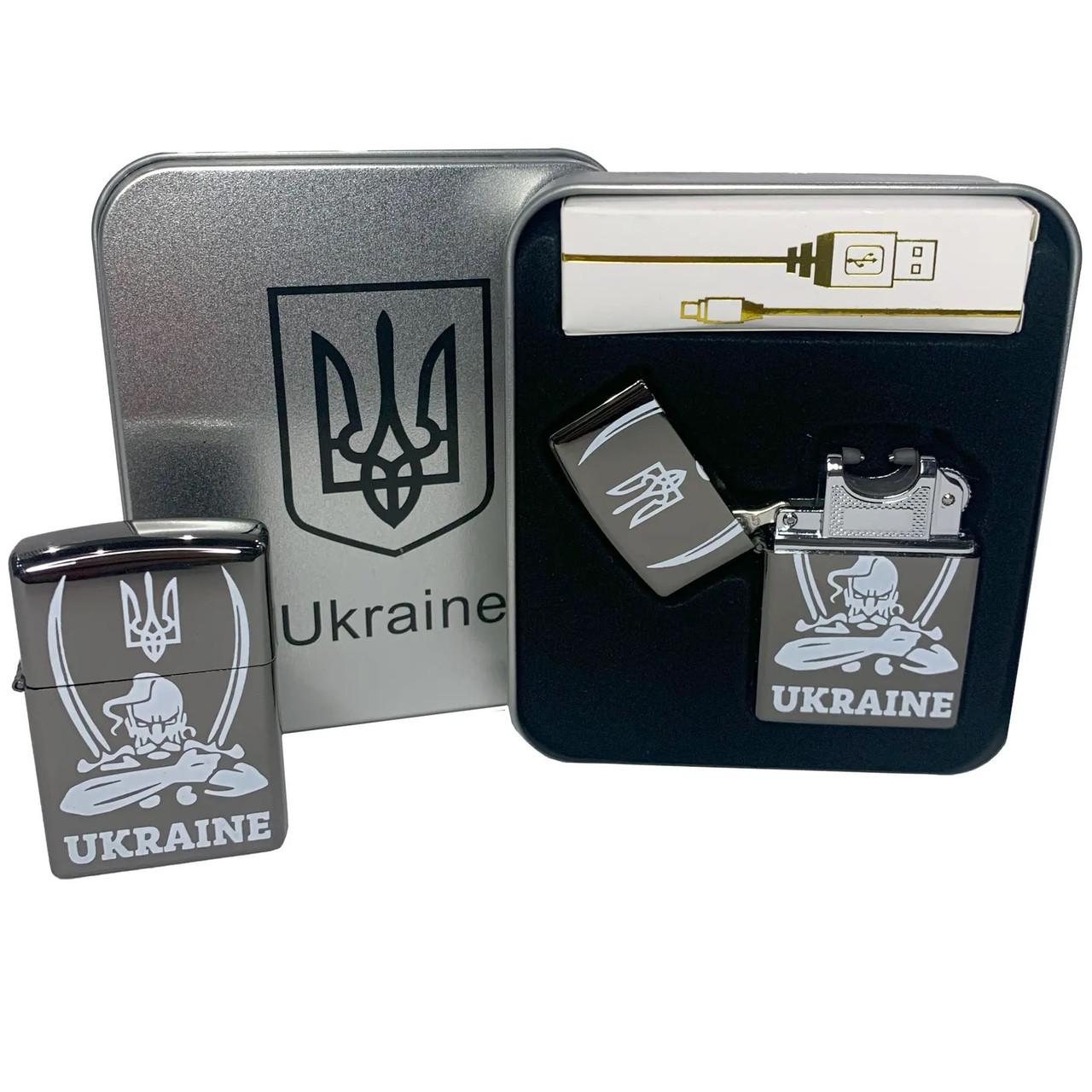 Запальничка дугова Україна HL-449 електроімпульсна USB Чорний - фото 2