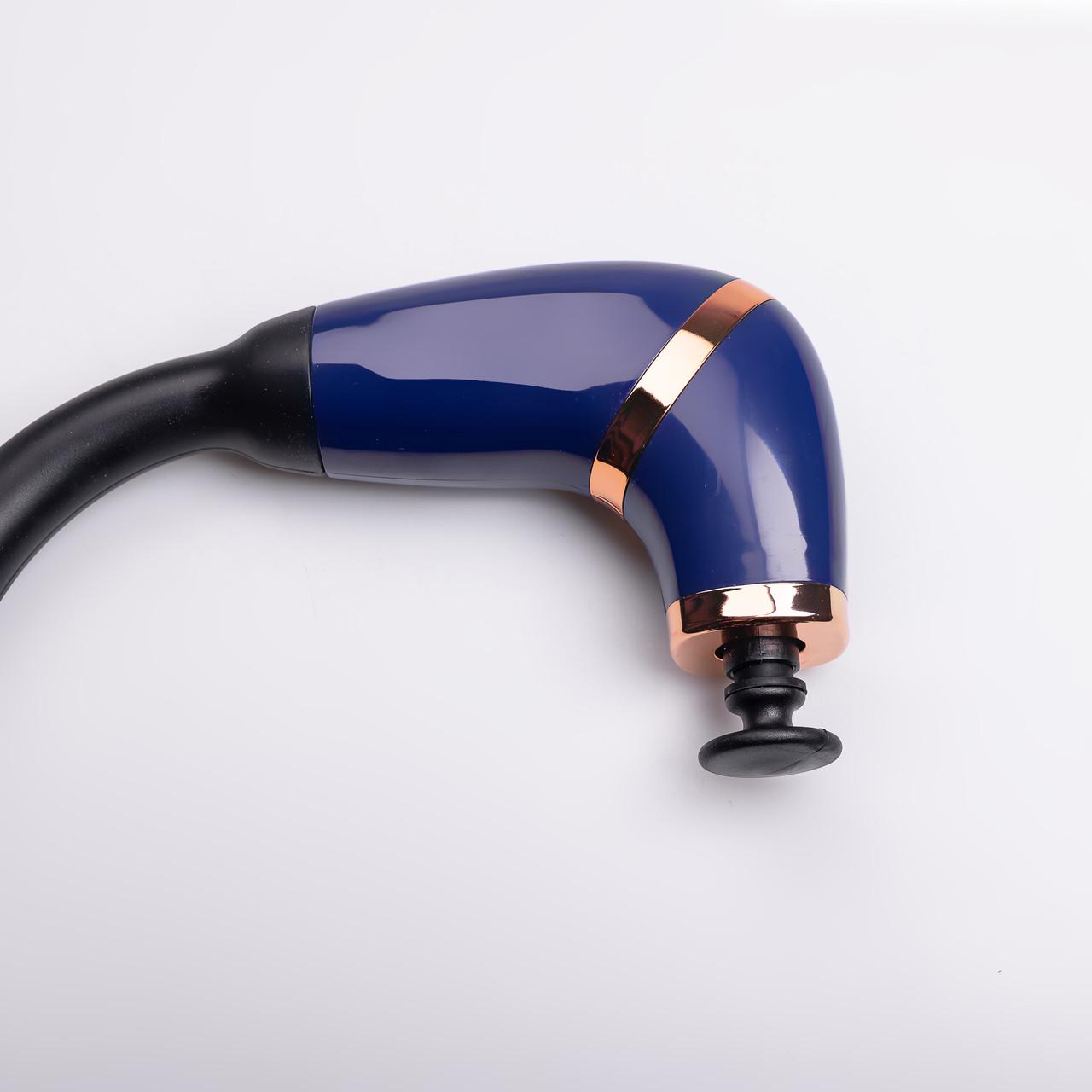 Массажер перкуссионный ручной аккумуляторный 17 Вт зарядка от USB до 3200 об/мин Синий (7212) - фото 6