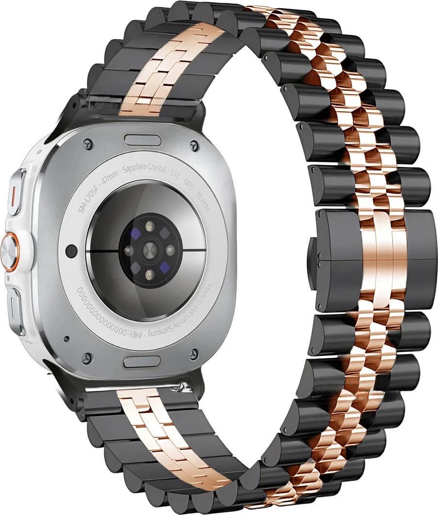 Браслет металлический Stech Line для Samsung Galaxy Watch Ultra 2025 Black Pink (37787-51)