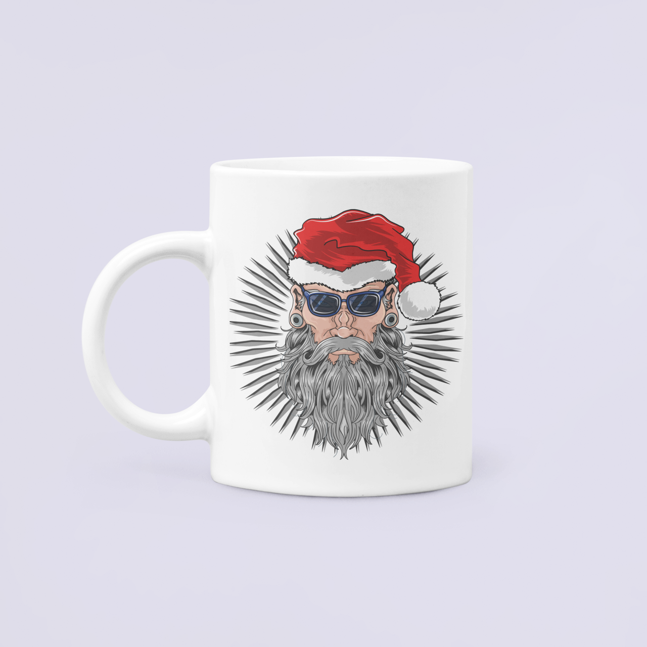 Чашка керамічна з принтом Брутальний Санта 330 мл Білий (НГ113Ч) Чашка керамічна з принтом Брутальний Санта 330 мл Білий (НГ113Ч)