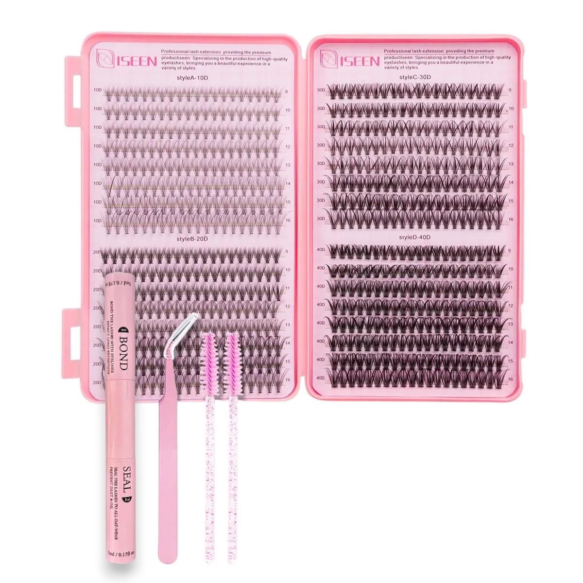 Набор для наращивания ресниц пучковые ресницы 10D/20D/30D/40D 640 шт. (26829144)