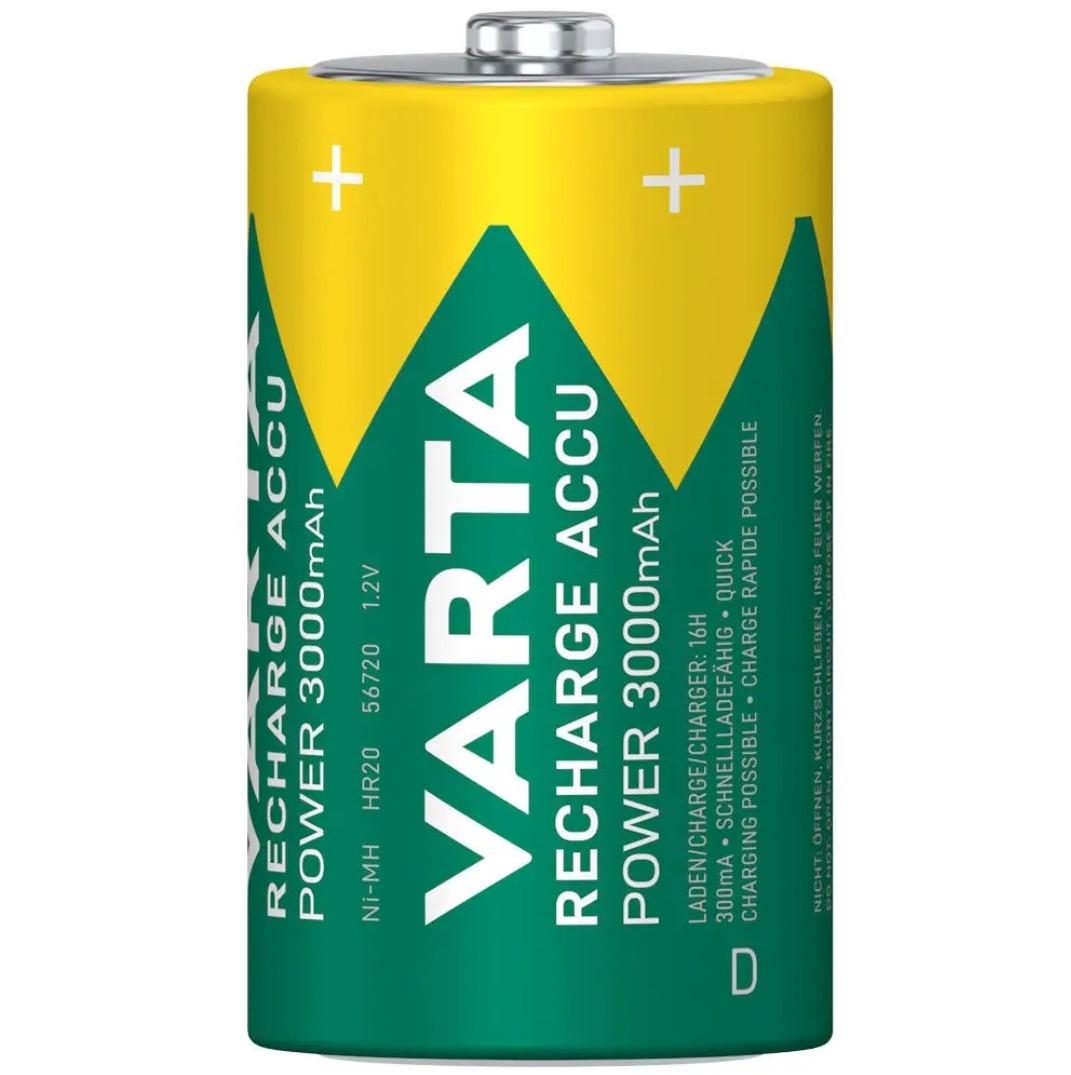 Аккумулятор Varta Rechargeable Accu D/R20 1,2V 3000 mAh 2 шт. (102530) - фото 2