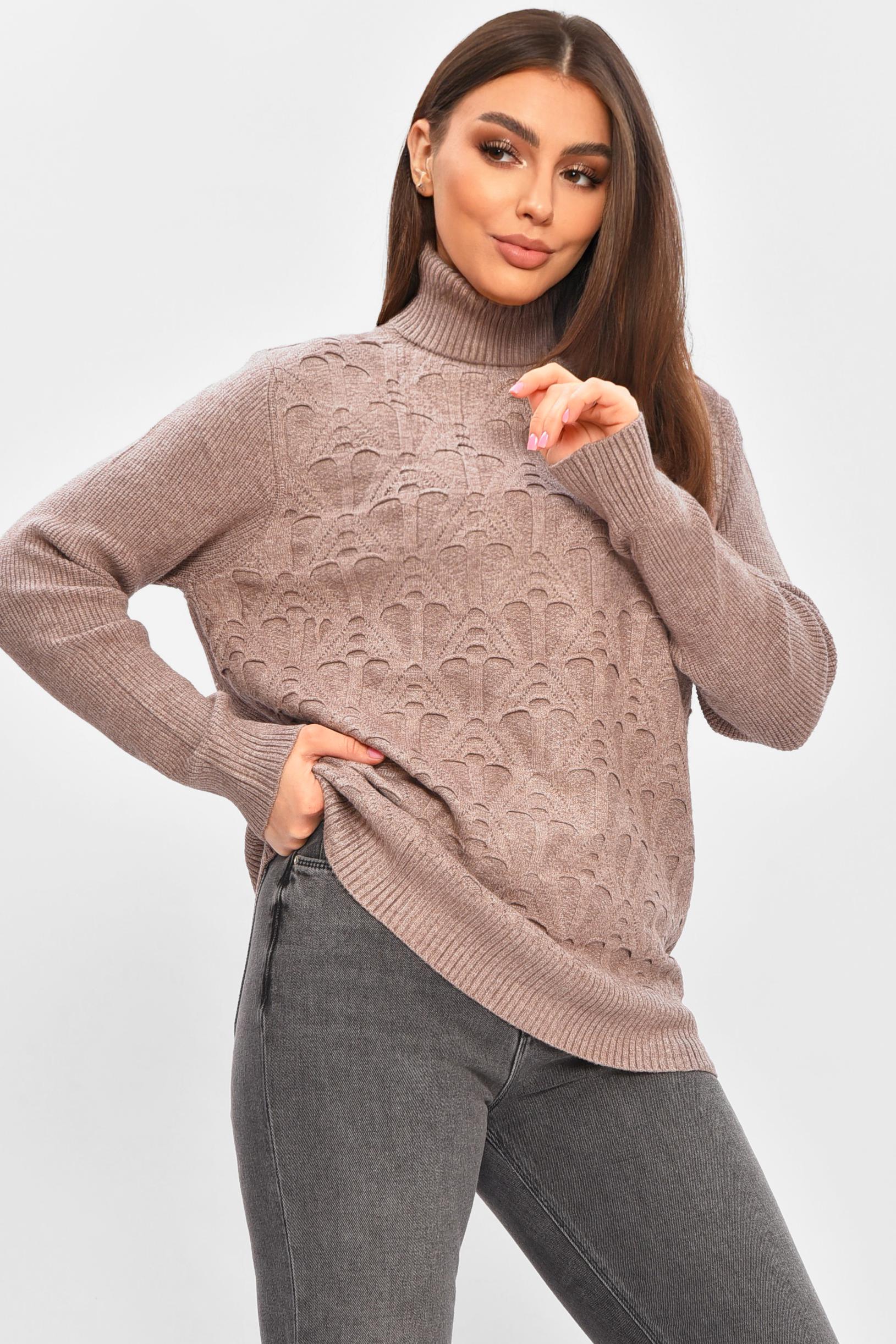 Свитер женский 206583 однотонный L-XL Серый (206583_!335341_46-48)