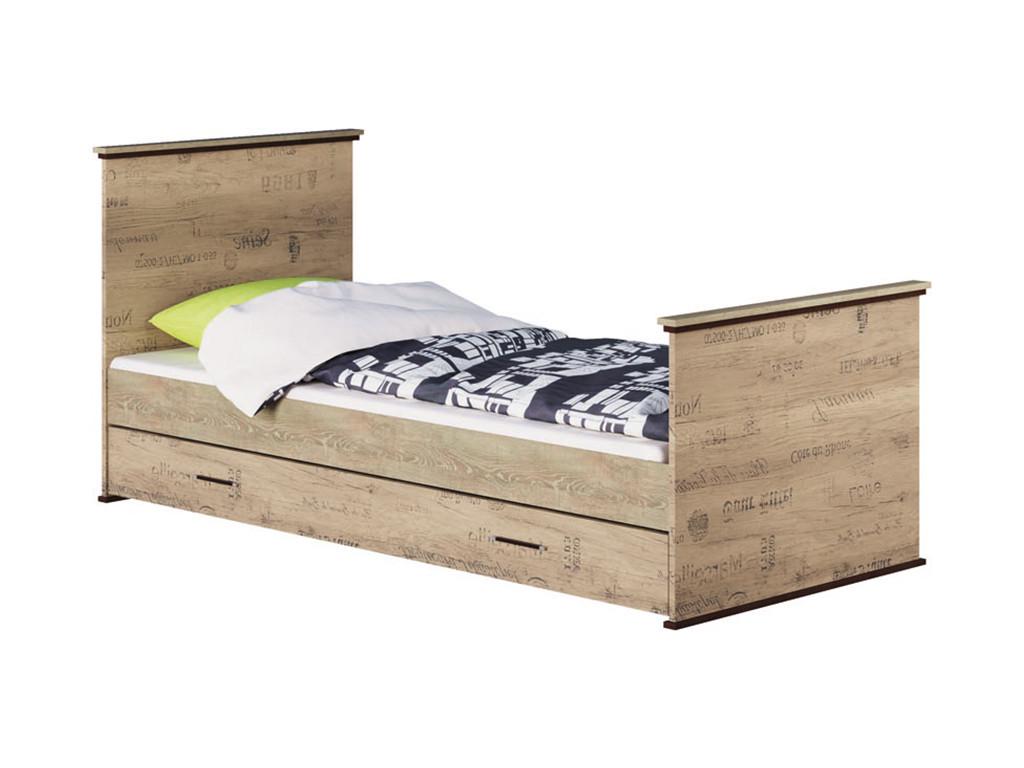 Кровать Мир Мебели 90х200 см Палермо Дуб корабельный (160-883) Кровать Мир Мебели 90х200 см Палермо Дуб корабельный (160-883)