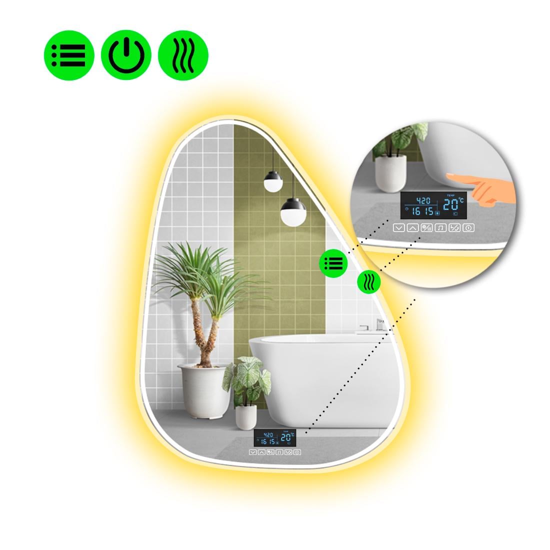 Зеркало с LED подсветкой Doccia 4 с Smart-блоком и подогревом 120x96 см (8995303)