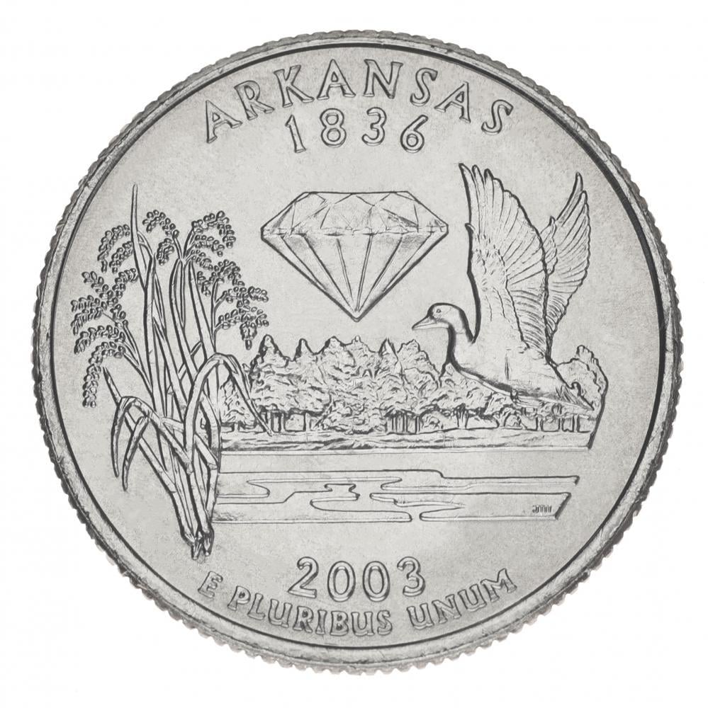 Колекційна монета США 25 центів 2003 P Штати та території - Арканзас UNC (KM#347)