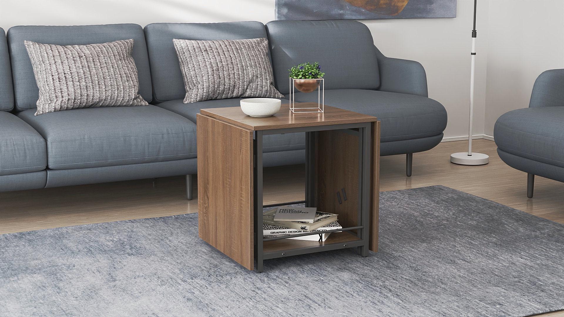 Стол журнальный трансформер Ferrum-decor Куб Комбо металл/ДСП 16 мм 650x540x532x500 мм Черный/Дуб Сонома Трюфель (FRD-105154) - фото 10 Стол журнальный трансформер Ferrum-decor Куб Комбо металл/ДСП 16 мм 650x540x532x500 мм Черный/Дуб Сонома Трюфель (FRD-105154) - фото 10