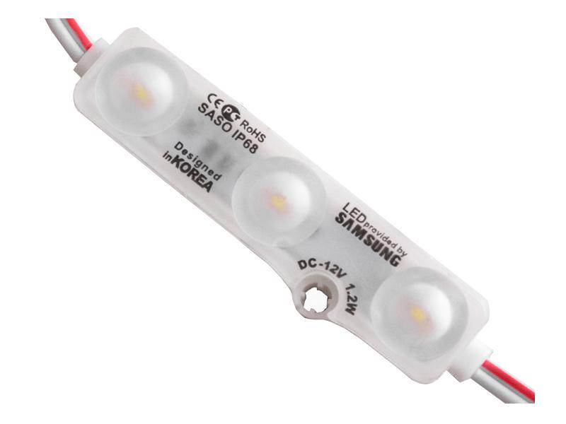 Модуль светодиодный LEDUA 2835-3smd 12V IP67 с линзой Samsung Белый (2163)