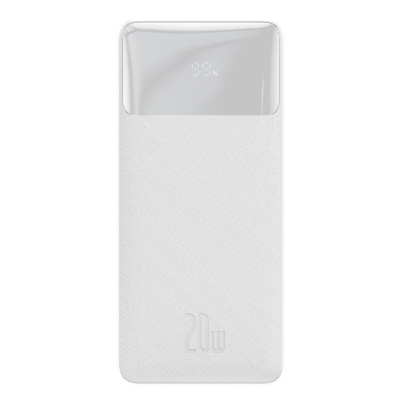Повербанк BASEUS Bipow Digital Display 20000 mAh 2хUSB/1Type-C PD/QC 20W 3A PPDML-M02 White