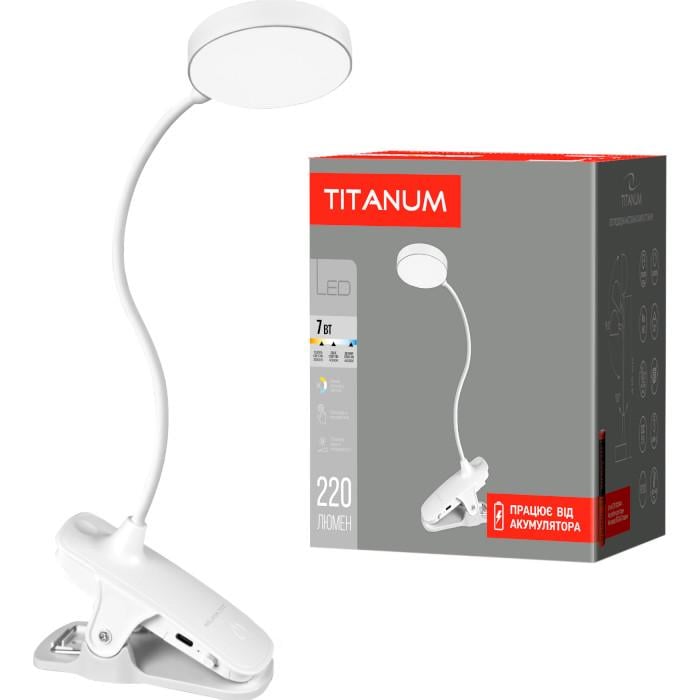 Лампа настольная с аккумулятором TITANUM TLTF-013W 7 Вт 3000-6000K Белый (617505) - фото 8 Лампа настольная с аккумулятором TITANUM TLTF-013W 7 Вт 3000-6000K Белый (617505) - фото 8