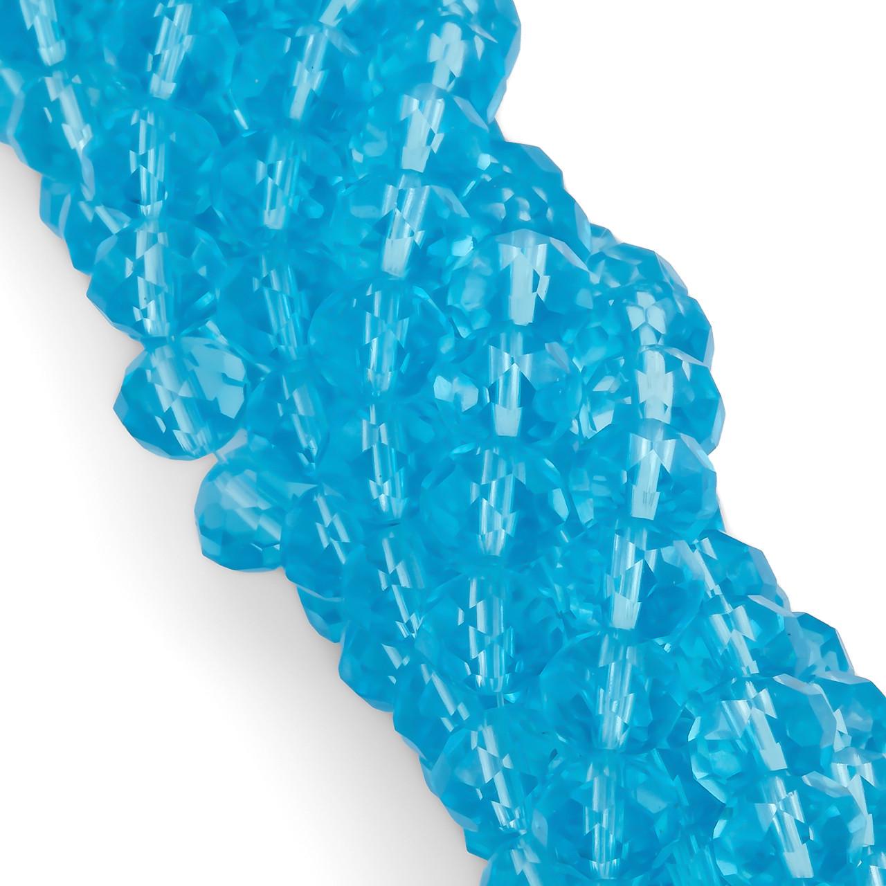 Бусины Swarovski огранка рондель 6х4,8 мм 40 см 85 шт. Голубой/Прозрачный (БС6004а21)