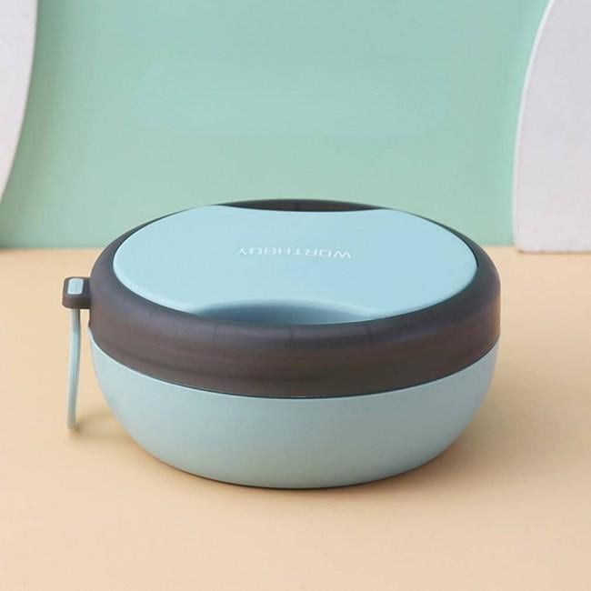 Ланч-бокс зі столовими приладами Bowl 500 мл Блакитний (403299)