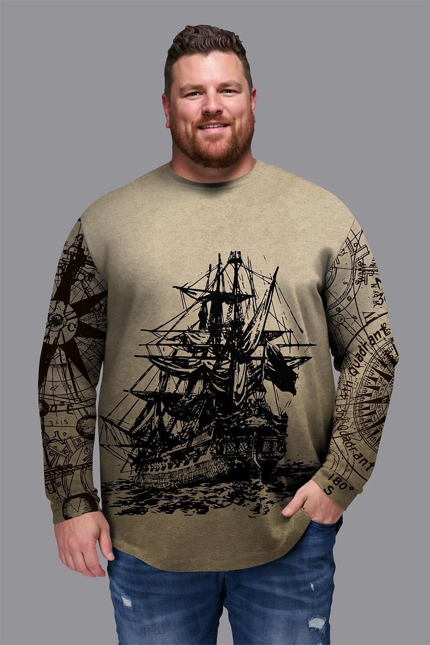 Світшот чоловічий Корабель батал 6XL Коричневий (50060)