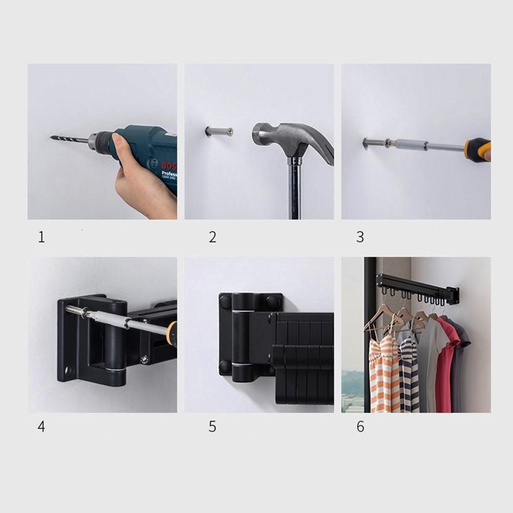 Вішалка настінна телескопічна 19в1 для одягу (17698202) - фото 8 Вішалка настінна телескопічна 19в1 для одягу (17698202) - фото 8