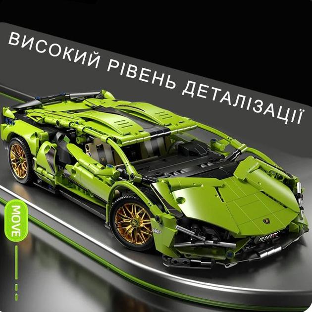 Конструктор машинка Lamborghini Sian Technol Model 452 детали Зеленый - фото 4 Конструктор машинка Lamborghini Sian Technol Model 452 детали Зеленый - фото 4