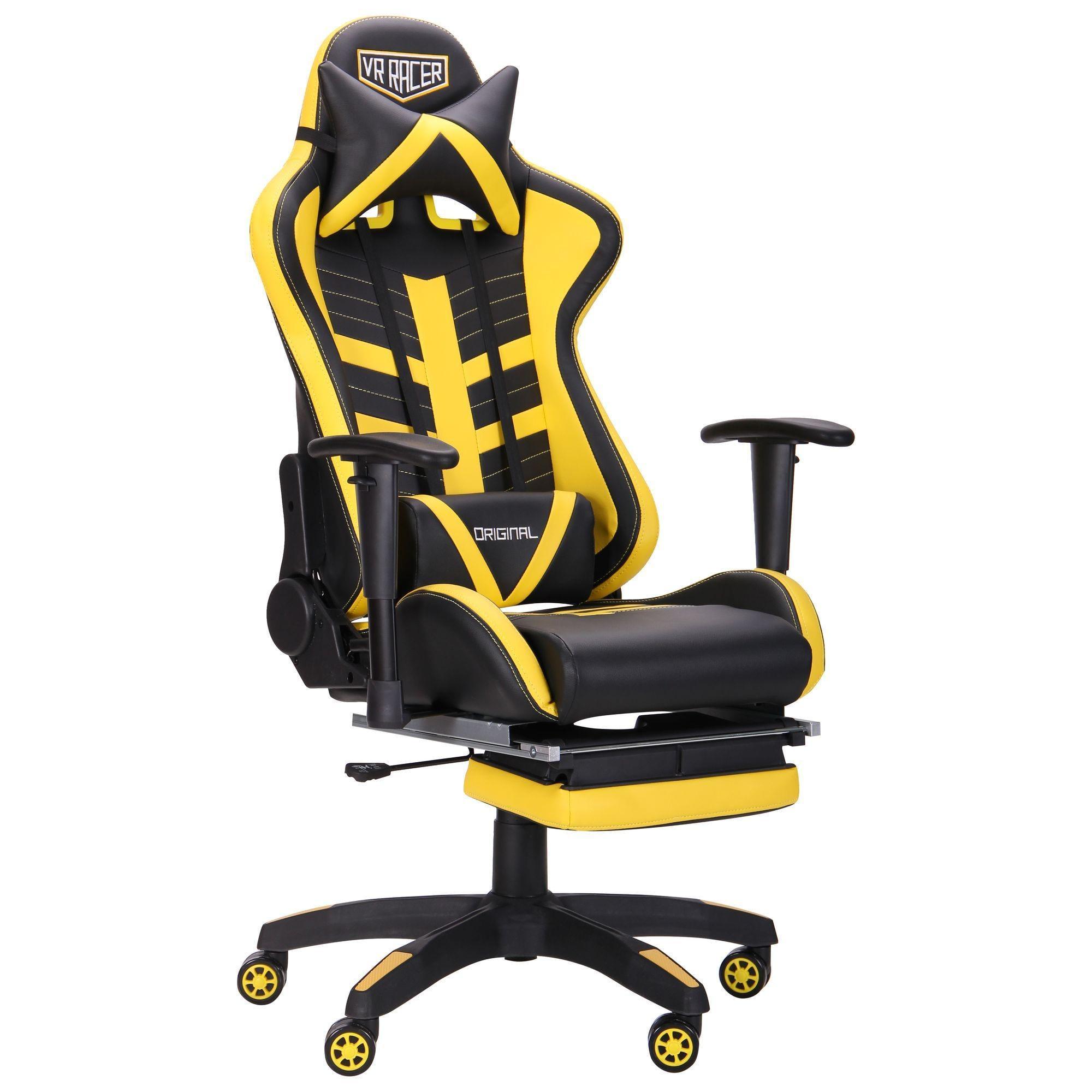 Кресло геймерское AMF Holding VR Racer BattleBee 1240+100x700x670 Черный/Желтый (16450)