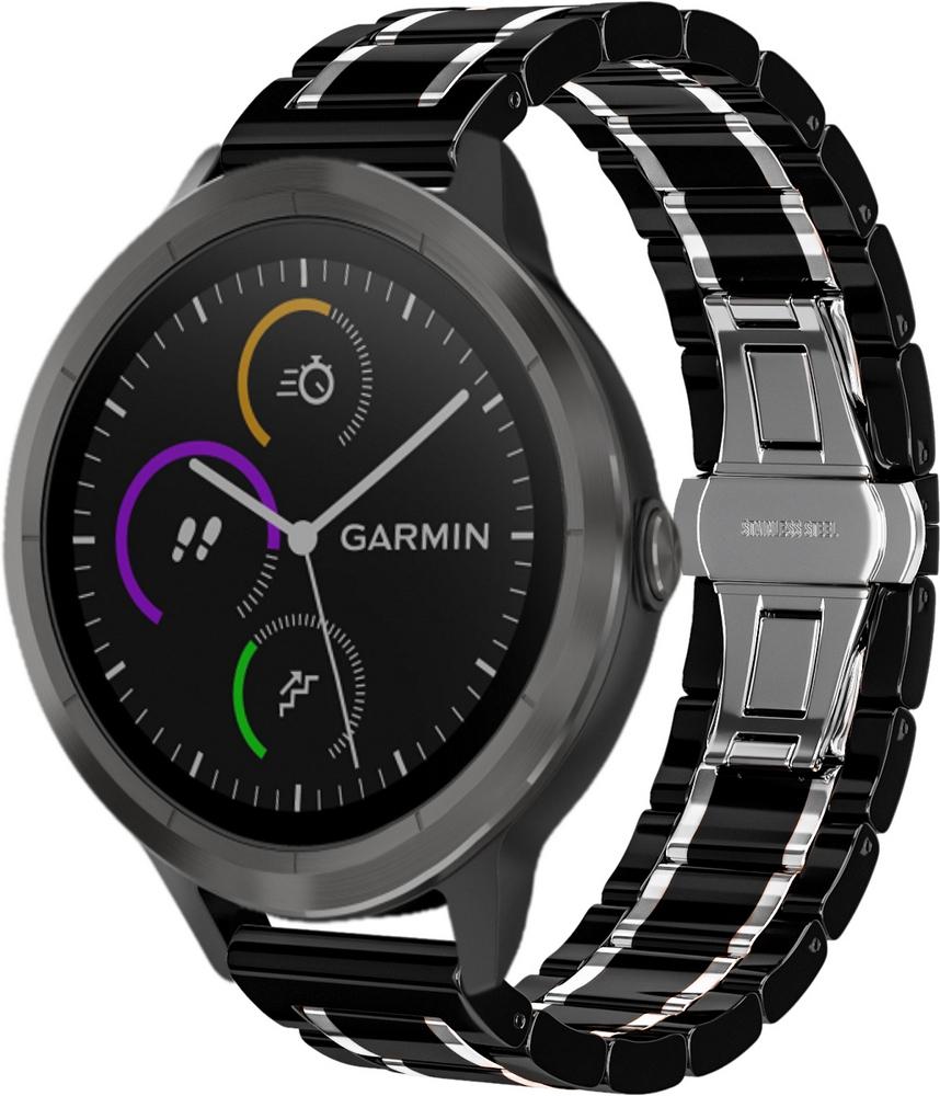 Ремешок керамический Ceramo для Garmin Vivoactive 3 Black/White (28720-1E)