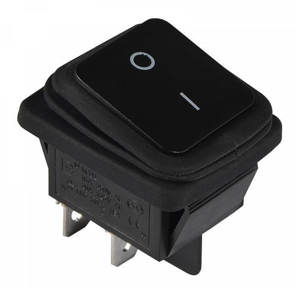 Переключатель одноклавишный АСКО-УКРЕМ KCD2-201W B/B с защитой Черный (27877989)