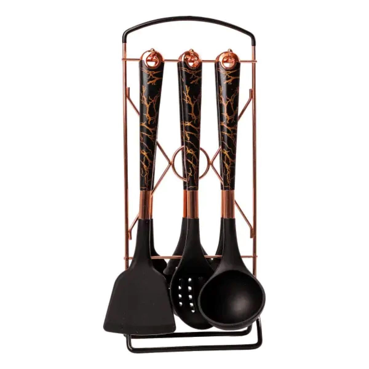 Набор кухонных принадлежностей Мрамор на подставке 6 шт. (3720)