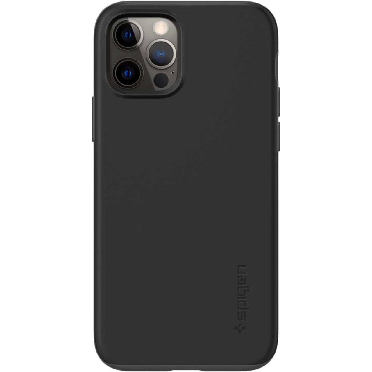 Чехол накладка Spigen Thin Fit Case for iPhone 12/12 Pro Black (ACS01696) - фото 3