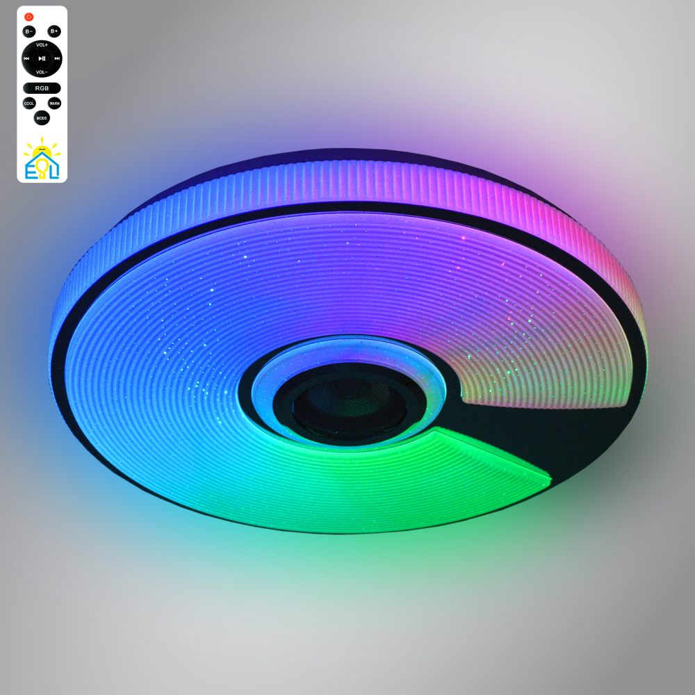 Люстра светодиодная с музыкальной колонкой ESLLSE SONG R RGB 60 Вт 380x70 мм Белый (141-10452-01)