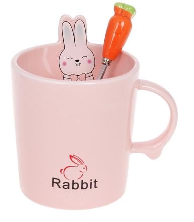 Кружка порцелянова BonaDi Rabbit 380 мл Рожевий (927-222)