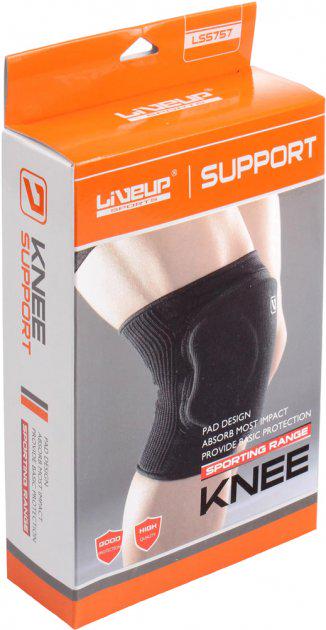 Наколінник захисний LiveUP Knee Support L/XL Чорний (LS5757-LXL) - фото 3