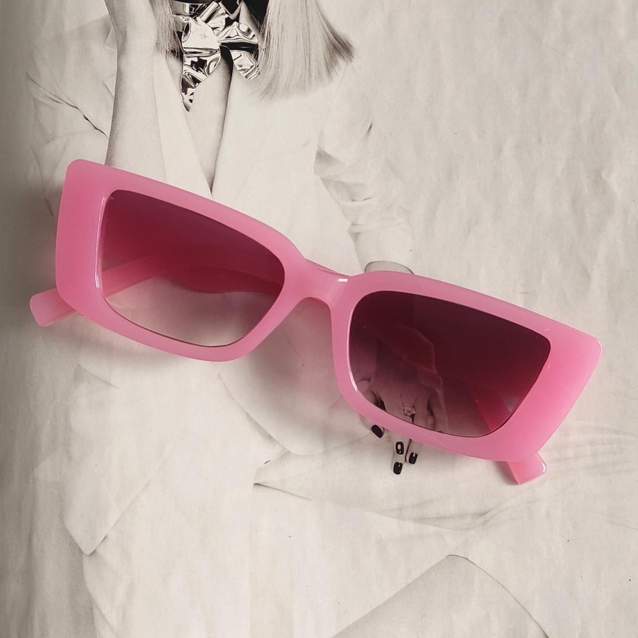 Солнцезащитные прямоугольные стильные очки Розовый