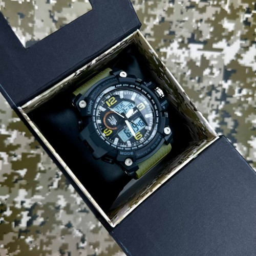 Наручные часы Patriot 012AGUASI Тризуб Черный/Зеленый/Серебряный (2101028551) - фото 3 Наручные часы Patriot 012AGUASI Тризуб Черный/Зеленый/Серебряный (2101028551) - фото 3