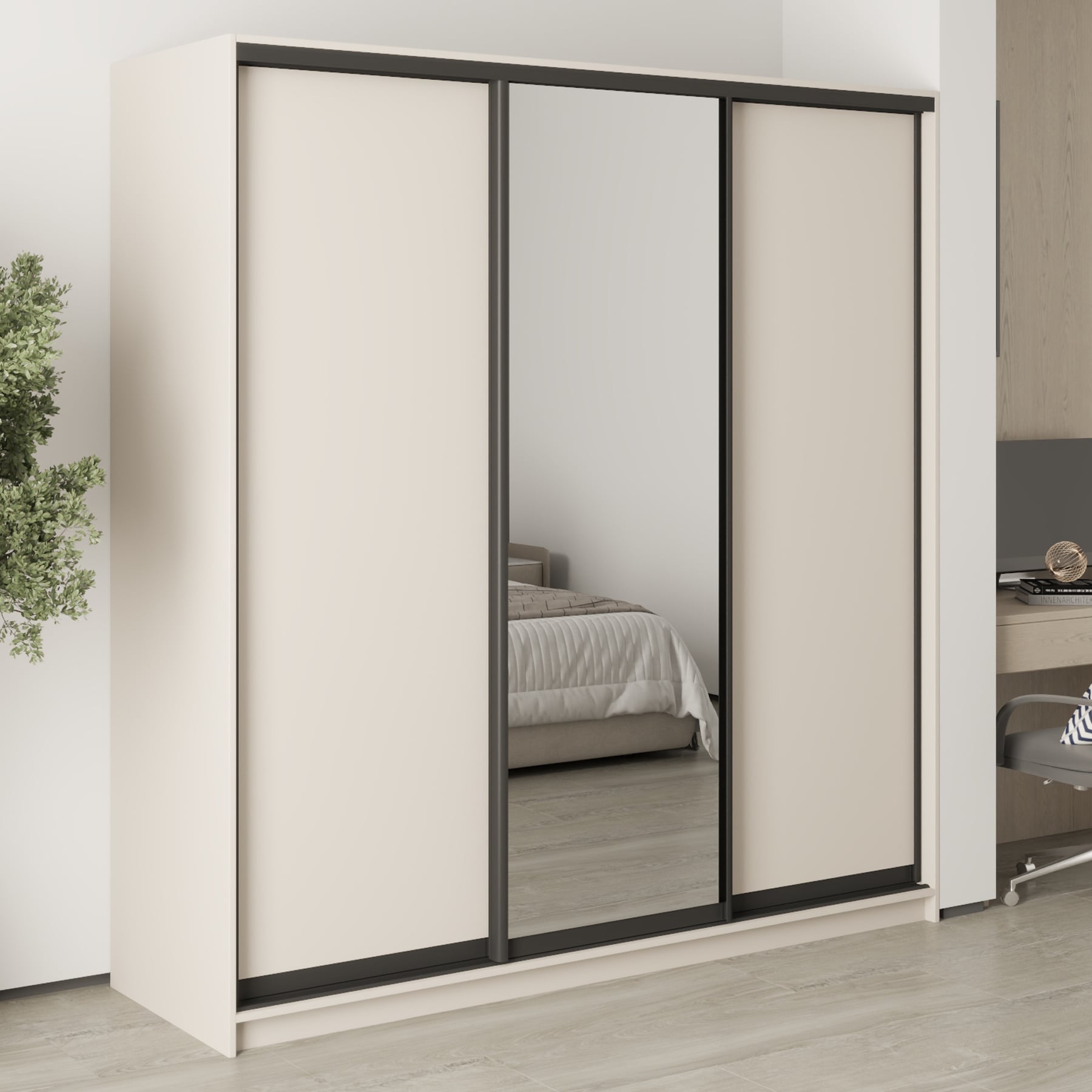 Шкаф-купе трехдверный Mebel Star Комбо BG MBS-9110 200х45х210 см Кашемир (1009099)