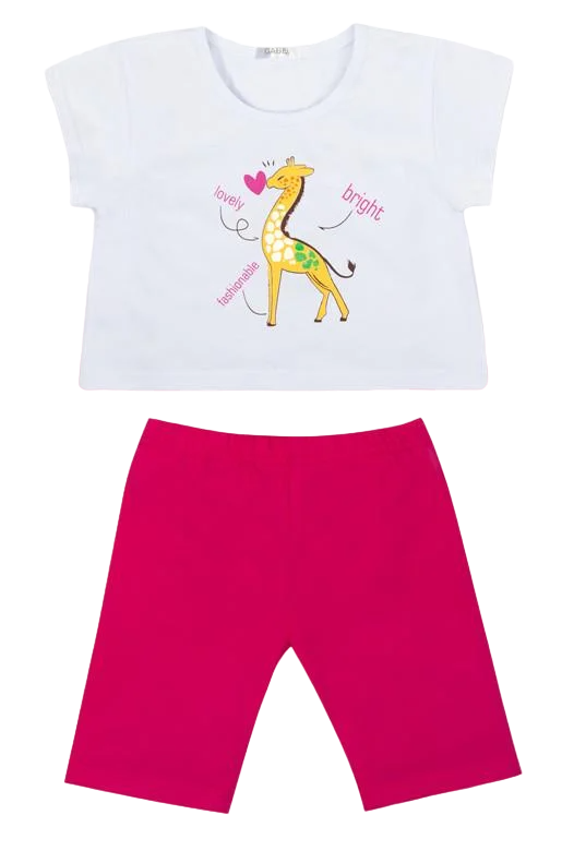 Костюм детский хлопковый летний для девочки Gabbi KS-21-7-2 116 см Малиновый (12644)