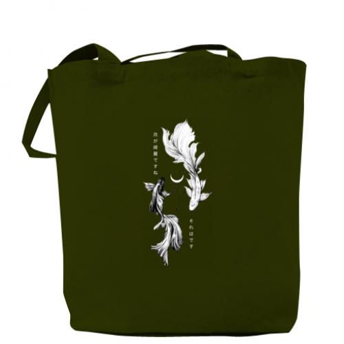 Шоппер Jujutsu Kaisen Goju and Geto fish 37x41 см Хаки (15180401-23-190497)