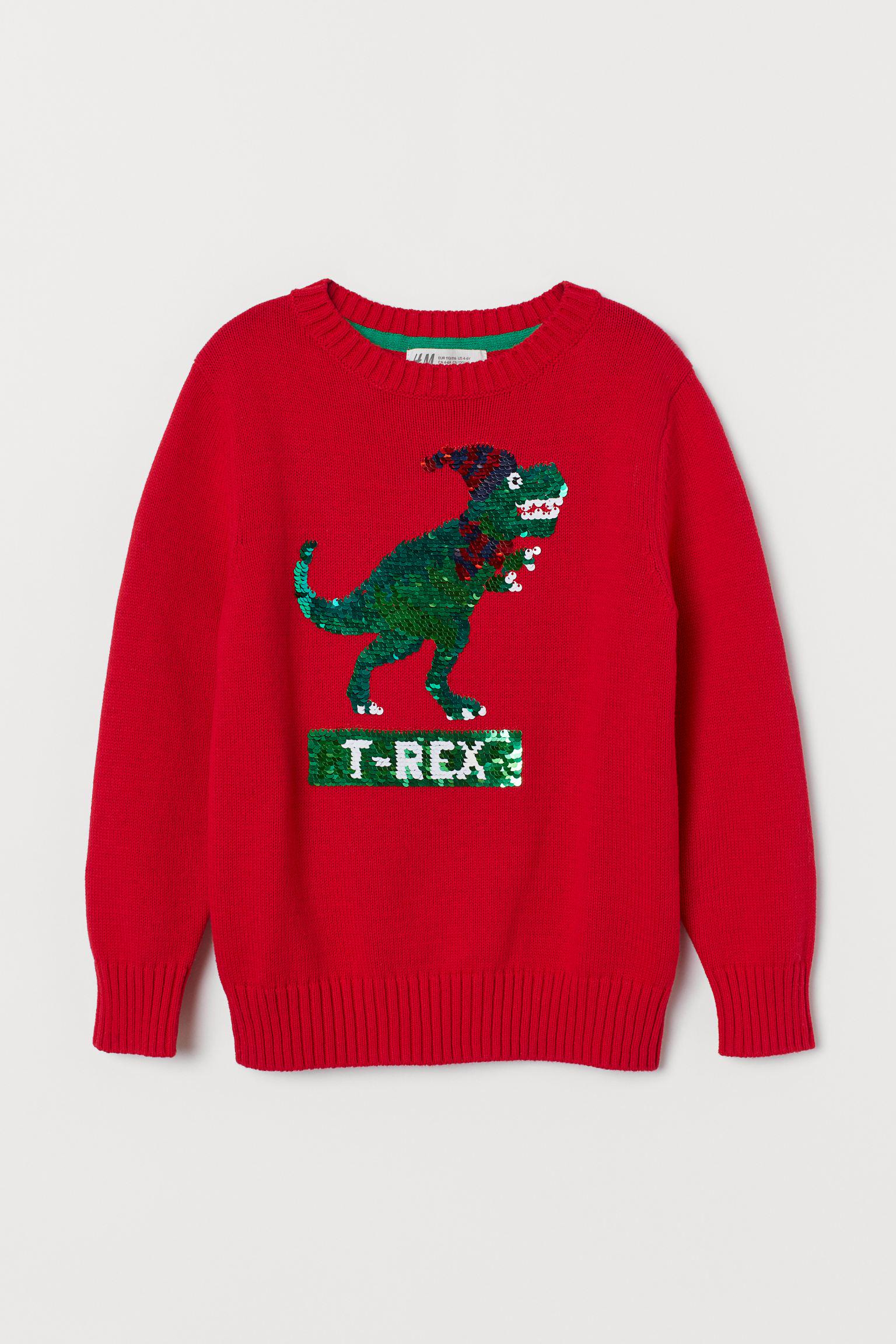 Джемпер H&M 104 см динозавры Красный (112656496)