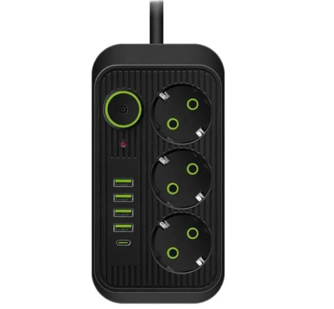Подовжувач розетка UA Power F09U 4USB Type-C 3 розетки 6 м чорний (021271) - фото 2 Подовжувач розетка UA Power F09U 4USB Type-C 3 розетки 6 м чорний (021271) - фото 2