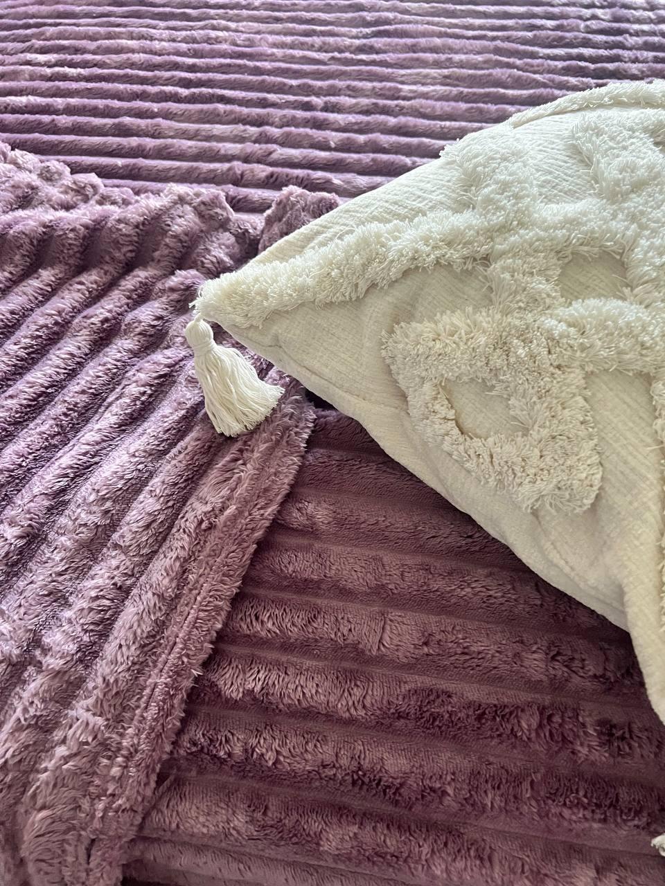 Плед смужка 200х230 см Бузковий (Д-Am-sharp-007-01) - фото 3 Плед смужка 200х230 см Бузковий (Д-Am-sharp-007-01) - фото 3