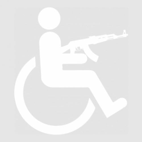Стикер Инвалид с АК-47 49,1x55 см Белый (21556071)