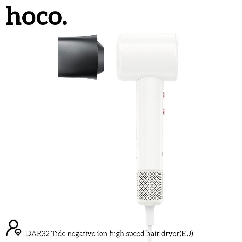 Фен для волос Hoco Tide negative ion high speed hair dryer DAR32 1500 Вт Белый - фото 6 Фен для волос Hoco Tide negative ion high speed hair dryer DAR32 1500 Вт Белый - фото 6