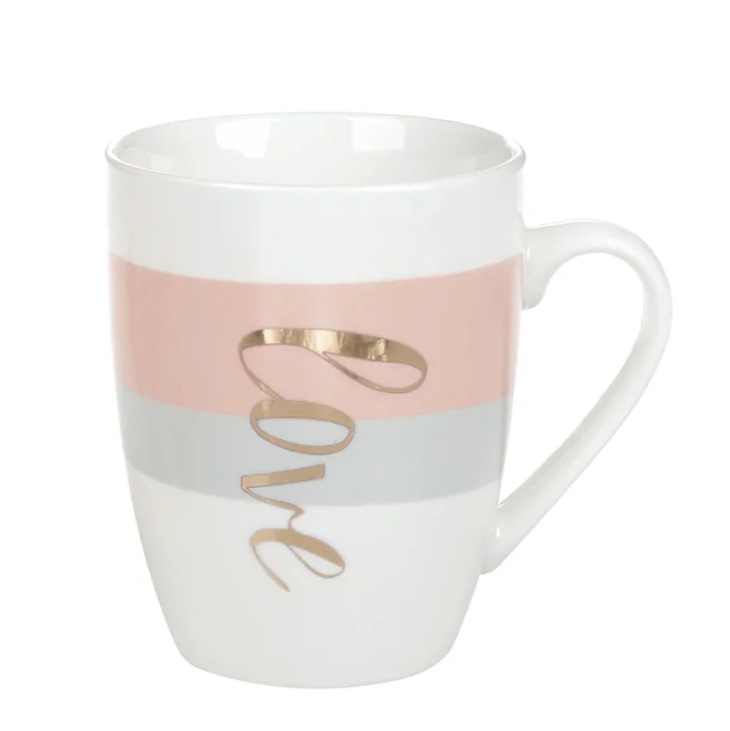 Чашка порцелянова Flora Hello Love 0,32 л Рожево-блакитний 31972