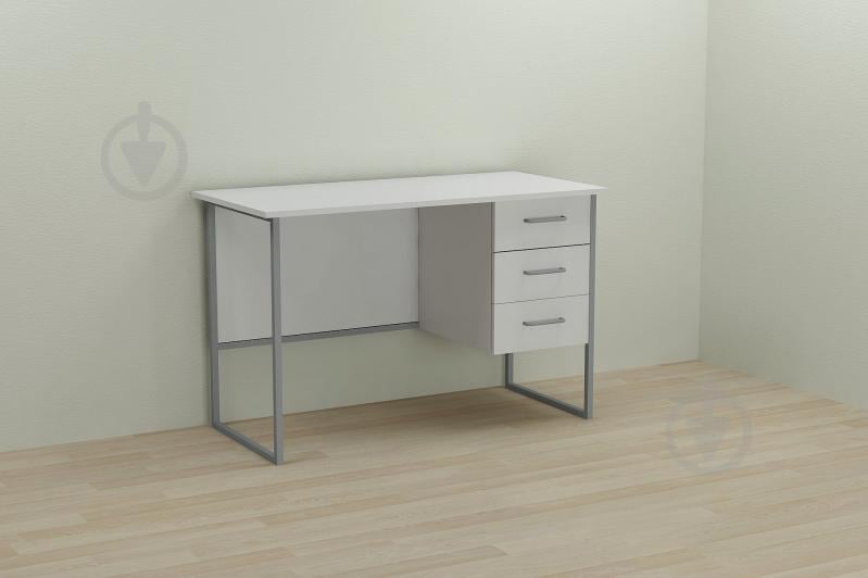 Компьютерный стол Ferrum-decor Гарри 75x140x60 серый ДСП Белое 16мм