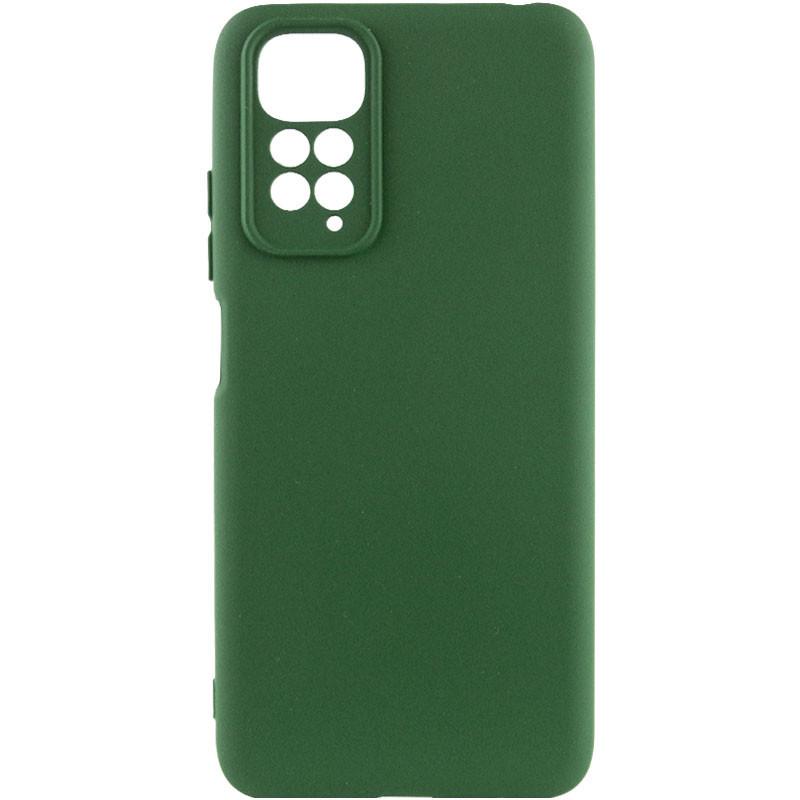 Противоударный чехол TPU GETMAN Liquid Silk Full Camera для Xiaomi Redmi Note 11 (Global) / Note 11S Зеленый / Dark green